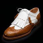 Men’s Brown and White Leather Kiltie Brogue Shoes - Image 2