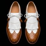 Men’s Brown and White Leather Kiltie Brogue Shoes - Image 3