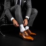Men’s Burnished Cognac Leather Oxford Shoes