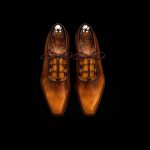 Men’s Burnished Cognac Leather Oxford Shoes - Image 4