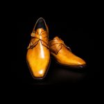 Men’s Golden Tan Leather Double Monk Strap Shoes - Image 2