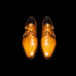 Men’s Golden Tan Leather Double Monk Strap Shoes - Image 3