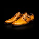 Men’s Golden Tan Leather Double Monk Strap Shoes - Image 4