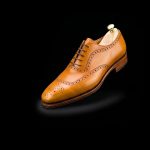 Men’s Tan Leather Wingtip Brogue Oxford Shoes - Image 2