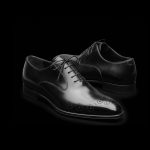 Men’s Black Leather Medallion-Toe Oxford Shoes - Image 4