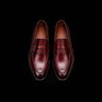 Men’s Burgundy Leather Penny Loafer - Image 3