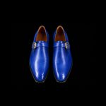Men’s Royal Blue Leather Single Monk Strap Shoes - Image 2